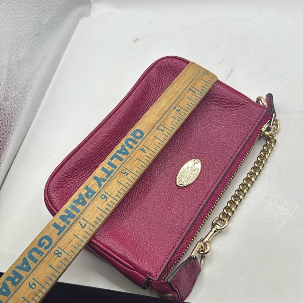 Coach Nolita Shoulder Bag Wristlet Clutch Baguette Purse Pink Pebble Leather - Picture 16 of 16